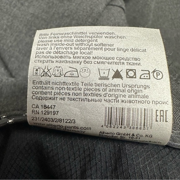 ALBERTO PIPE Cerámica regular fit Stylish charcoal Pants Sz 33X32 - Picture 8 of 9